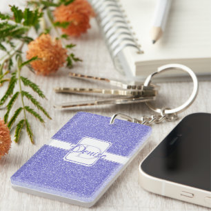 Purple Glitter Personalised Keychain