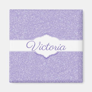 Purple Glitter Personalised Magnet