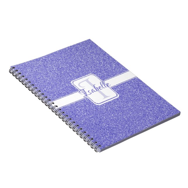 Purple Glitter Personalised Notebook (Right Side)