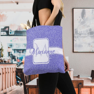 Purple Glitter Personalised Tote Bag