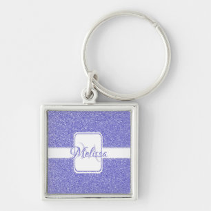Purple Glitter Personalized Keychain