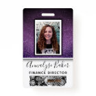 Purple Glitter Professional CNA Nurse Photo Name