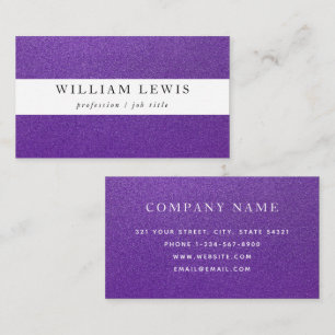 Purple Glitter Professional Modern Business Card