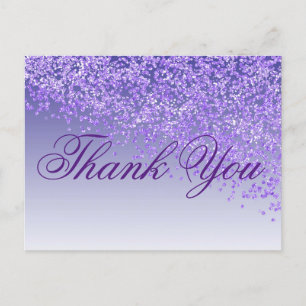 Purple Glitter Purple Shades Thank You Postcard