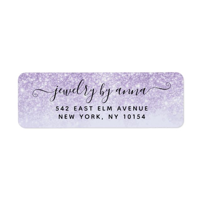Purple Glitter Return Address Label (Front)