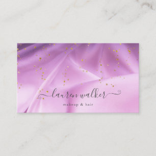 purple glitter satin material business card