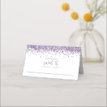 Purple Glitter Script Sweet 16 Birthday Place Card<br><div class="desc">Purple Glitter Script Sweet 16 Birthday. Sixteenth birthday party girly glam with faux purple glitter borders the top and sweet 16 is in a modern set script. Easily personalise the rest of the text to your own details.</div>