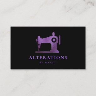 Purple Glitter Sewing Machine  Business Card