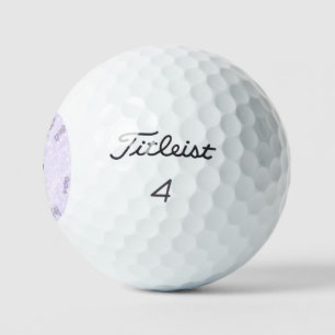 Purple glitter sparkle art add your initial letter golf balls