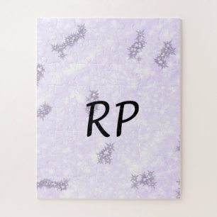Purple glitter sparkle art add your initial letter jigsaw puzzle