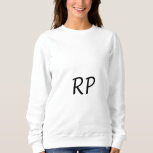 Purple glitter sparkle art add your initial letter sweatshirt
