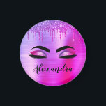 Purple Glitter Sparkle Eyelashes Monogram Name Magnet<br><div class="desc">Purple Faux Foil Metallic Sparkle Glitter Brushed Metal Monogram Name and Initial Eyelashes (Lashes),  Eyelash Extensions and Eyes Magnets. The design makes the perfect sweet 16 birthday,  wedding,  bridal shower,  anniversary,  baby shower or bachelorette party gift for someone looking for a trendy cool style.</div>