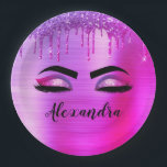 Purple Glitter Sparkle Eyelashes Monogram Name Paper Plate<br><div class="desc">Purple Faux Foil Metallic Sparkle Glitter Brushed Metal Monogram Name and Initial Eyelashes (Lashes),  Eyelash Extensions and Eyes Paper Plates. The design makes the perfect sweet 16 birthday,  wedding,  bridal shower,  anniversary,  baby shower or bachelorette party gift for someone looking for a trendy cool style.</div>