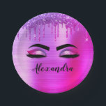 Purple Glitter Sparkle Eyelashes Monogram Name Paper Plate<br><div class="desc">Purple Faux Foil Metallic Sparkle Glitter Brushed Metal Monogram Name and Initial Eyelashes (Lashes),  Eyelash Extensions and Eyes Paper Plates. The design makes the perfect sweet 16 birthday,  wedding,  bridal shower,  anniversary,  baby shower or bachelorette party gift for someone looking for a trendy cool style.</div>
