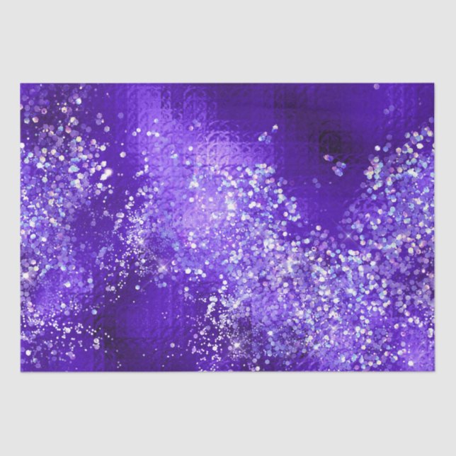 Purple Glitter Sparkle Glam Elegant Design Tissue Paper (Front)