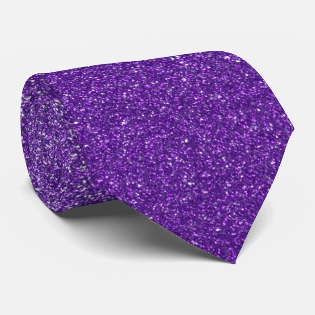 Purple Glitter, Sparkle, Glitter Background Tie (Rolled)