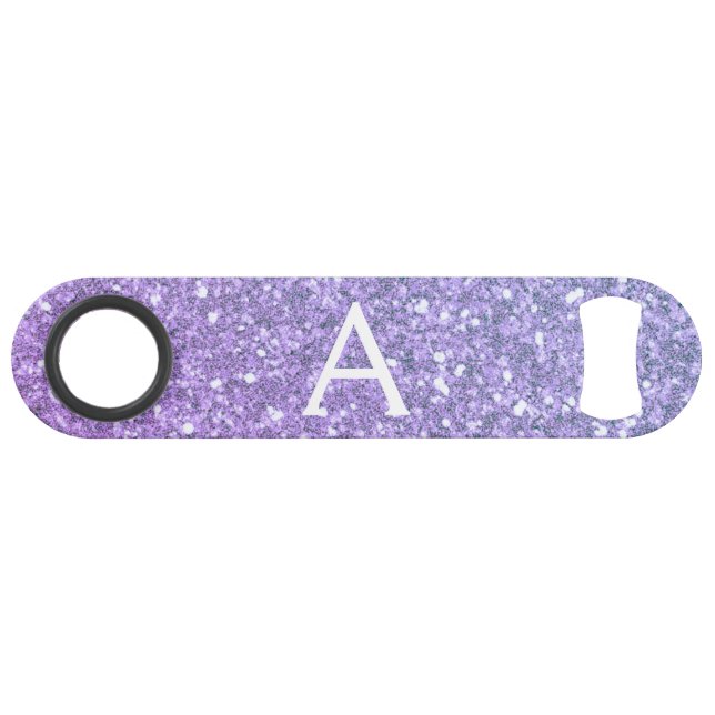 Purple Glitter & Sparkle Monogram (Front (Horizontal))