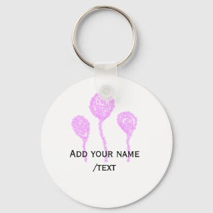 Purple glitter sparkle texture pink balloon  key ring