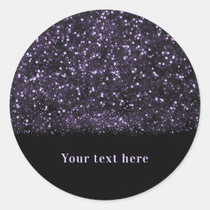 Purple Glitter Sparkling Lights Sparkly Chic Party Classic Round Sticker