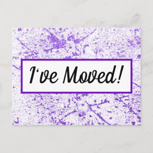 Purple Glitter Splatter Change of Address Postcard