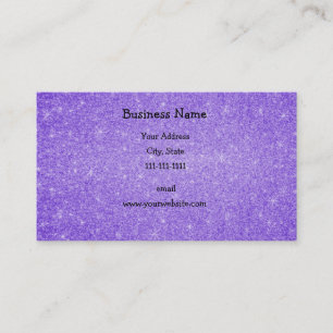 Purple glitter stars business card