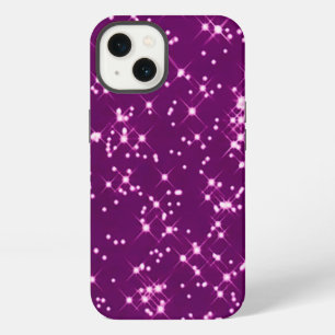 Purple glitter stars iPhone 13 case