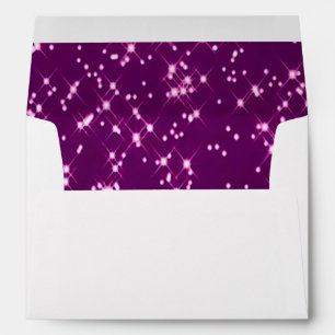 Purple glitter stars light envelope