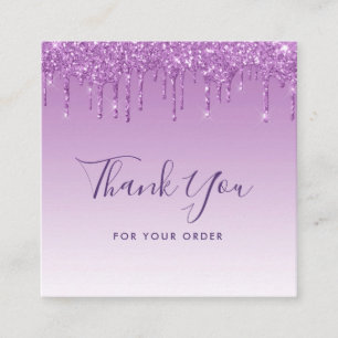 purple glitter thank you insert