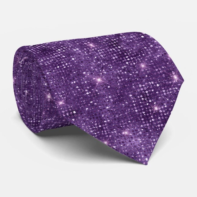 Purple Glitter Tie (Rolled)