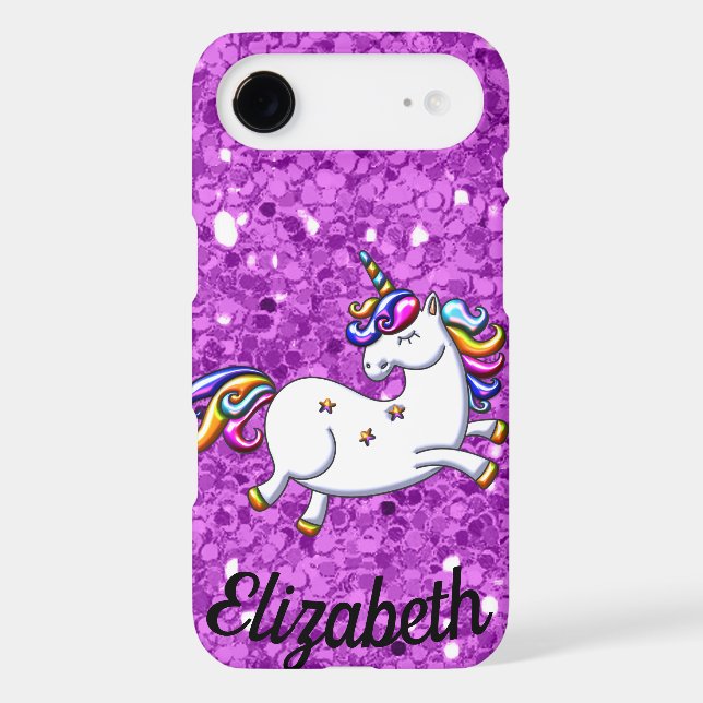 Purple Glitter Unicorn Case-Mate Samsung Galaxy Case (Back)
