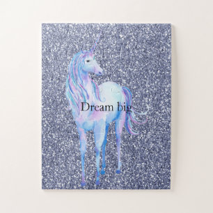 Purple Glitter Unicorn Jigsaw Puzzle
