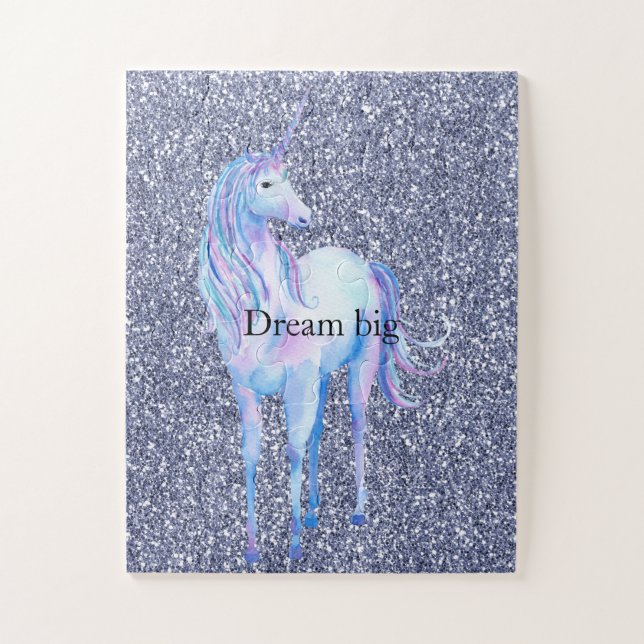 Purple Glitter Unicorn Jigsaw Puzzle (Vertical)