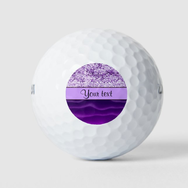 Purple Glitter & Wavy Sands Golf Balls (Front)