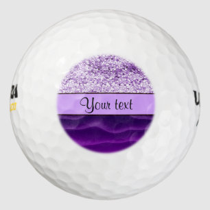 Purple Glitter & Wavy Sands Golf Balls