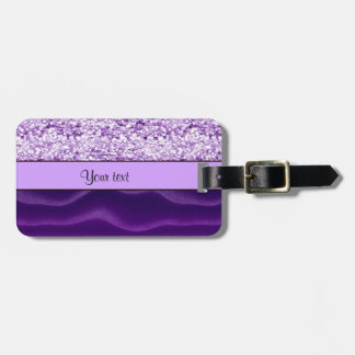 Purple Glitter & Wavy Sands Luggage Tag