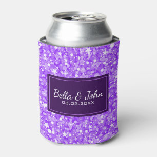 Purple Glitter With White Sparks Can Cooler
