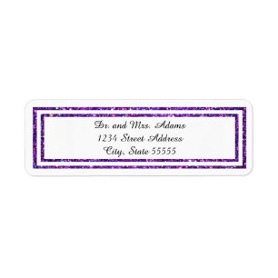 Purple Glittered Trim - Address Label