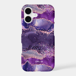 Purple Glittery Agate Texture