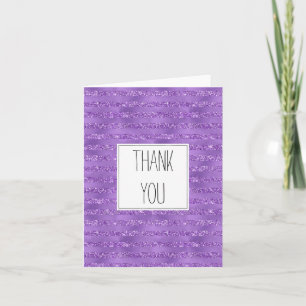 Purple Glittery Stripes Thank you