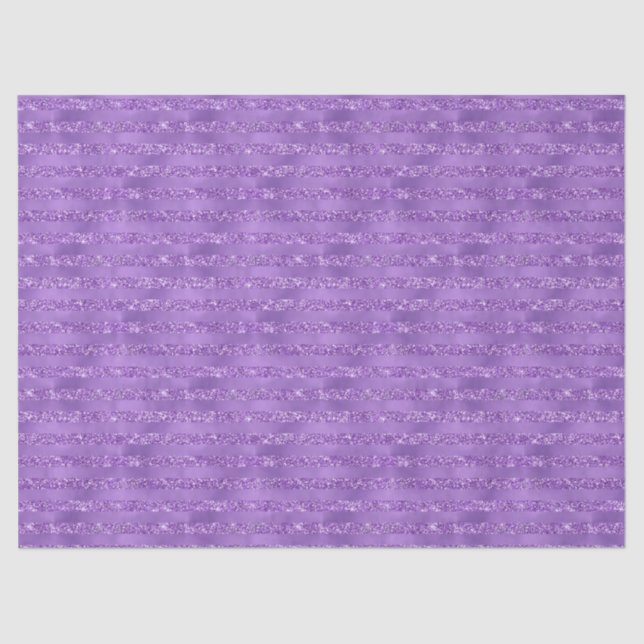 Purple Glittery Stripes Tissue Paper (Front)