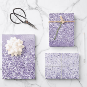Purple Glitzy Glitter            Wrapping Paper Sheet