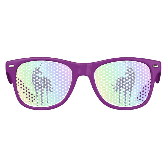 Purple Glitzy Unicorn Rainbow Kids Sunglasses (Front)
