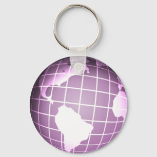 Purple Globe Key Ring