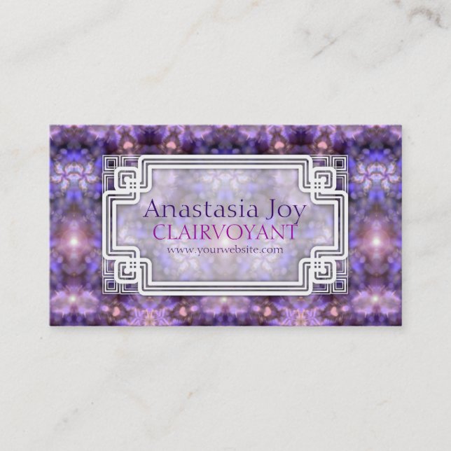 Purple Glow Energy Visionary Art Business Cards (Front)