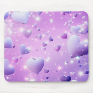 Purple Glow Heart Mousepad