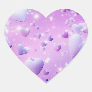 Purple Glow Heart Sticker