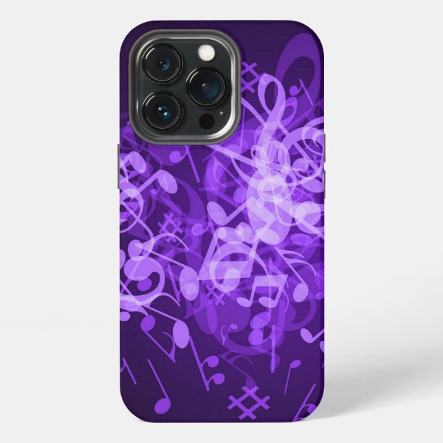 Purple Glow Music Notes   iPhone Case (Back)