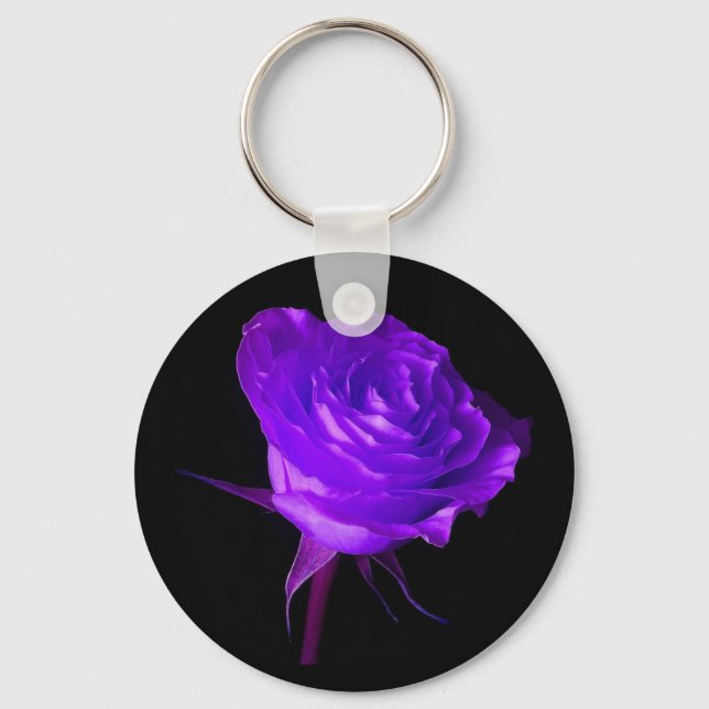 "Purple Glow" Rose Key Ring (Front)
