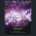 Purple Glow Sparkle Lights Glam Party Event Flyer<br><div class="desc">Purple Glow Sparkle Lights Glam Party Event Flyer. Customise the front and the back of this with text.</div>