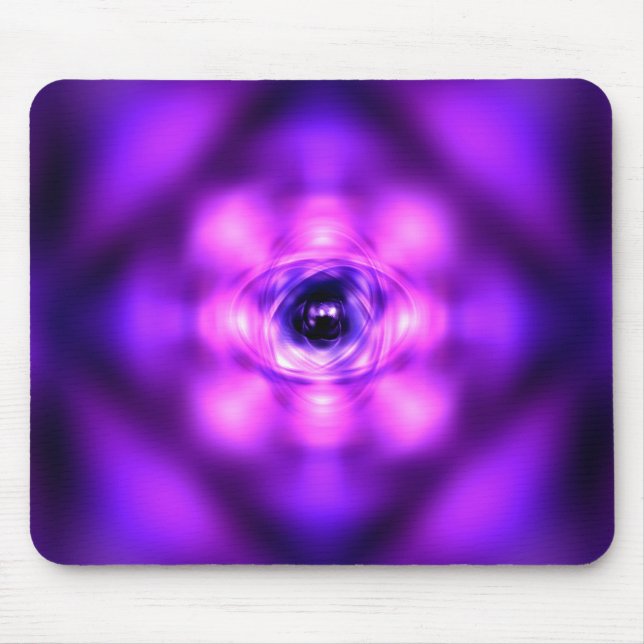 Purple glowing atom mouse mat (Front)